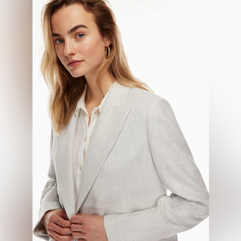 Wilfred Light Gray Double-Breasted Blazer - Picture 9 of 15
